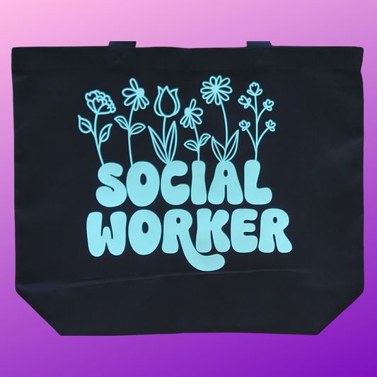 Social Worker Floral Tote