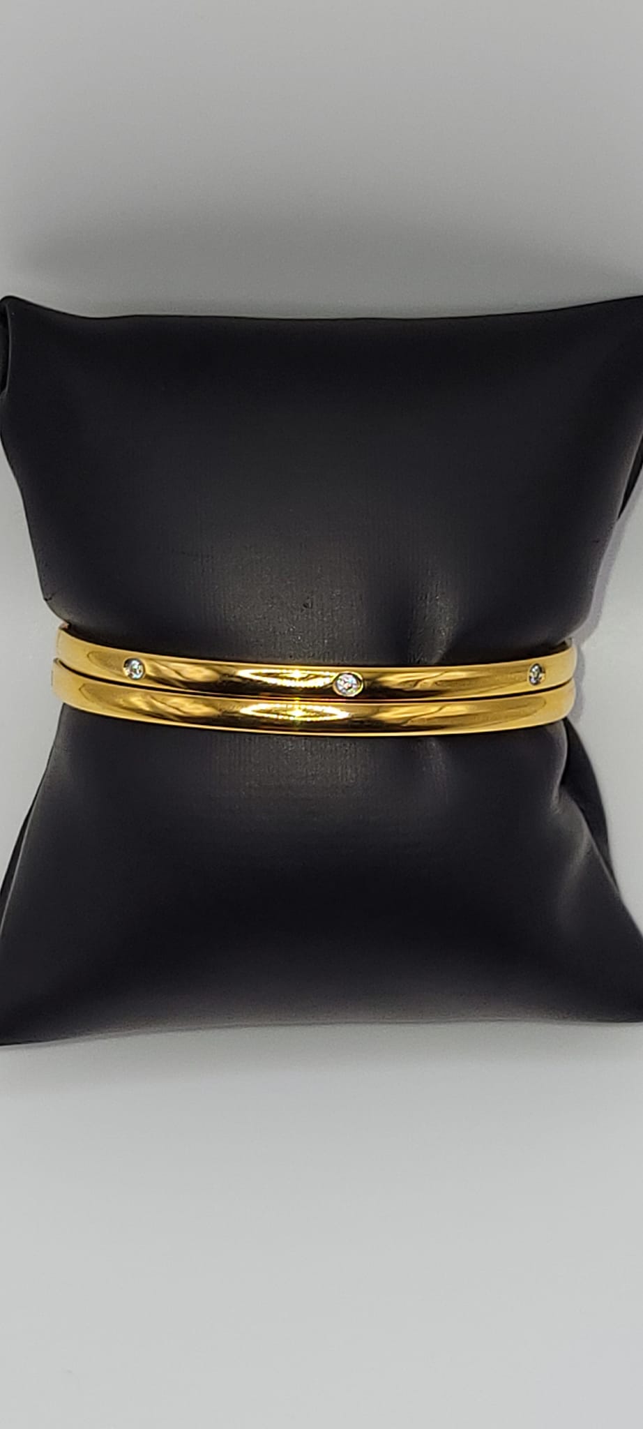 18K Gold Plated Glossy CZ Bangle